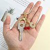 Brass Micro Pave Clear Cubic Zirconia Letter Pendant Keychain KEYC-SW00015-C-7