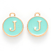 Golden Plated Alloy Enamel Charms X-ENAM-S118-05J-1