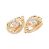 Brass Pave Cubic Zirconia with Glass Pendants KK-G465-17G-2