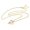Brass Pave Clear Cubic Zirconia Heart Virgin Mary Pendant Necklaces for Women NJEW-D306-04G-A-2