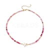 Summer Beach Dyed Natural Agate Round Beaded Necklaces NJEW-JN05262-01-4