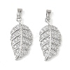 Brass Micro Pave Clear Cubic Zirconia Charms KK-A290-01B-P-1