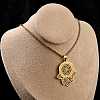 201 Stainless Steel Hollow Religion Hamsa Hand Pendant Necklaces LS-NJEW-M086-01G-1