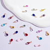 12Pcs 12 Color Glass Charms PALLOY-AB00038-4