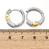 Brass Micro Pave Clear Cubic Zirconia Hoop Earrings EJEW-H158-20A-GP-5
