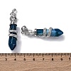 Natural Blue Banded Agate(Dyed & Heated) Pendants G-A241-01P-10-3