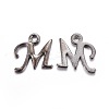Gunmetal Plated Alloy Letter Pendants PALLOY-J718-01B-M-1