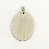 Non-Tarnish 201 Stainless Steel Oval Stamping Blank Tag Pendants LS-STAS-S030-11-2