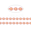 304 Stainless Steel Daisy Flower Link Chains with Enamel AJEW-J035-03G-14-2