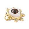Brass Micro Pave Clear Cubic Zirconia Pendants ZIRC-E006-04G-01-3