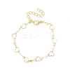 Brass Link Chain Bracelets for Women BJEW-C140-11G-4