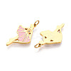 304 Stainless Steel Enamel Pendants STAS-N115-01B-G-2