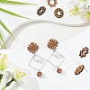 22Pcs 11 Styles Walnut Wood Stud Earring Findings MAK-CJ0001-17-7