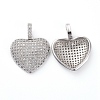 Brass Micro Pave Clear Cubic Zirconia Pendants KK-I658-36P-2
