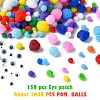 1150Pcs Pom Pom Yarn Pom Pom Balls and Wiggle Googly Eyes Cabochons DIY-YW0012-27-4