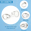 DICOSMETIC DIY Blank Dome Finger Rings Making Kit DIY-DC0001-62-4