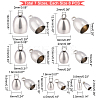 56Pcs 7 Style 304 Stainless Steel Cord Ends STAS-DC0004-07-2