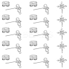 SUPERFINDINGS 10Pcs Brass Star Stud Earring Findings KK-FH0006-78-1