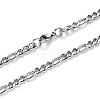 304 Stainless Steel Figaro Chain Necklaces NJEW-S420-003B-P-1