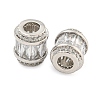 Rack Plating Brass Micro Pave Cubic Zirconia European Beads KK-F089-31P-08-2