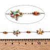 Handmade 304 Stainless Steel Synthetic Turquoise Starfish Link Chains CHS-L032-13G-02-2