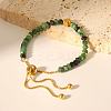 Adjustable Natural Round Ruby in Zoisite Beads Slider Bracelets LS-LF2079-2-1