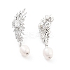 Rack Plating Brass Micro Pave Clear Cubic Zirconia Stud Earrings EJEW-C107-05P-2