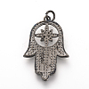 Brass Micro Pave Cubic Zirconia Pendants ZIRC-Q013-27B-2