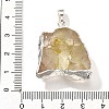 Raw Rough Natural Dyed Quartz Crystal Pendants G-G895-05S-04-3
