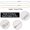 12Pcs 2 Colors 304 Stainless Steel Round Snake Chain Necklaces Set NJEW-SC0001-19-2