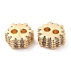 Brass Micro Pave Clear Cubic Zirconia Slide Charms KK-F860-69G-2