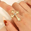 Adjustable Alloy Rhinestones Finger Rings for Women RJEW-V004-06KCG-1