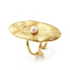 Oval 304 Stainless Steel Open Cuff Ring RJEW-R014-01G-4