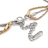 304 Stainless Steel Herringbone Chain Bracelets BJEW-H618-17MC-3