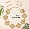 Alloy with Dyed Synthetic Turquoise Cross Link Chain Waist Chains for Women FS-WG34991-02-2