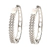 Brass Cubic Zirconia Hoop Earrings EJEW-D078-22P-1