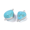 Synthetic Turquoise Connector Charms KK-F868-31P-2