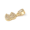 Brass Clear Cubic Zirconia European Dangle Charms LS-KK-R003-01G-03-3