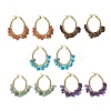 Natural Gemstone Hoop Earrings EJEW-JE05173-1