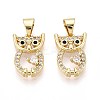 Brass Micro Pave Cubic Zirconia Pendants KK-T071-89G-1