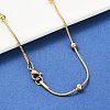 304 Stainless Steel Round Snake Chain Necklaces STAS-G244-88B-G-3