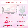 Valentine's Day Theme Heart Carbon Steel Cutting Dies Stencils Set DIY-CP0009-55-2