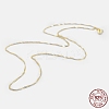 925 Sterling Silver Singapore Chain Necklaces LS-STER-F039-45cm-06G-3