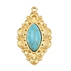 Bohemian Style 304 Stainless Steel with Synthetic Turquoise Pendants LS-STAS-G381-02G-02-1