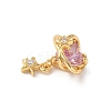 Brass Micro Pave Cubic Zirconia Pendants KK-D504-19A-G-2