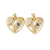 Brass with Cubic Zirconia Pendants KK-G453-09G-2