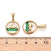 304 Stainless Steel & Enamel Pendants STAS-T072-75B-G-3
