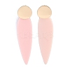 Brass Resin Teardrop Stud Earrings for Women EJEW-U030-01G-02-1