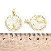 Brass Micro Pave Clear Cubic Zirconia Pendants KK-L213-010G-07-3