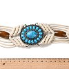 Bohemian Style Antique Silver Alloy Resin Oval & Wood Beads Waxed Cord Chain Belts for Women AJEW-K053-01-4